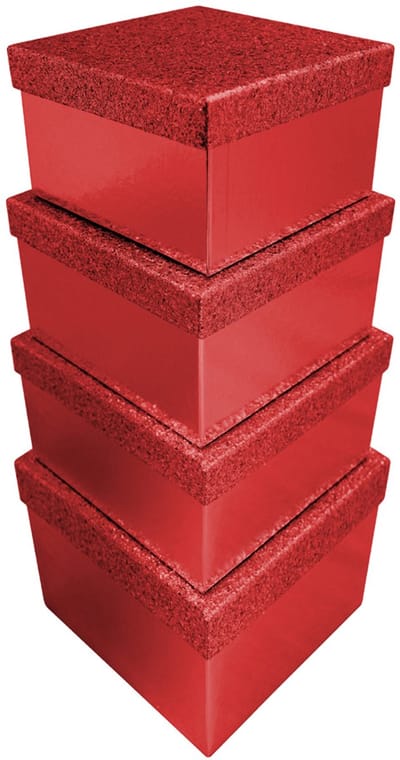 Clairefontaine cadeaudozen set glitter rood, 4-delig
