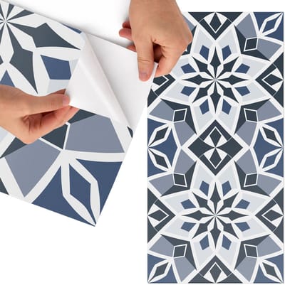 Tulup Meubelfolie - Versierde tegels Wrapfolie Keuken - 75x150 cm - Wit Meubelfolie - Plakfolie Meubels - Modern Meubelfolie - Decoratiefolie Zelfklevend - Slaapkamer decoratie - Geometrie