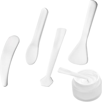 Set van 4 RVS Spatels voor Cosmetica, Perfect voor Make-up, Gezichtsmaskers en Crèmes, Beauty Applicators voor Nauwkeurige Toepassing