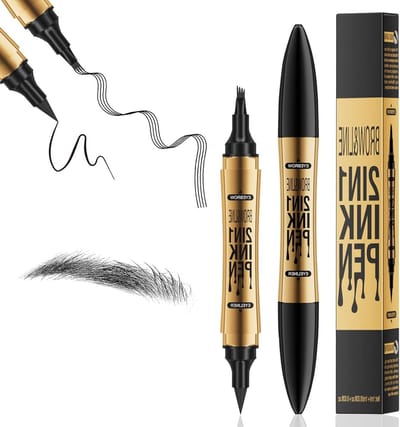 3D Oogbrauwpen - Waterdicht, Microblading Effect, Langdurig en Vegenbestendig voor een Natuurlijke Look (Zwart)