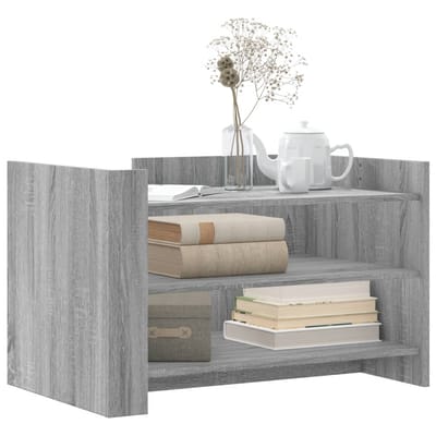 vidaXL - Salontafel - 80x50x50 - cm - bewerkt - hout - grijs - sonoma - eikenkleur