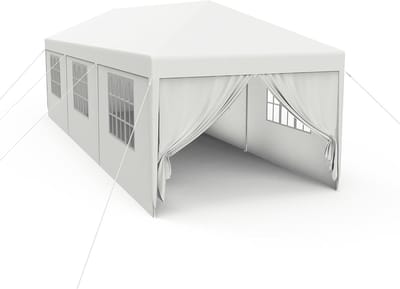 Feesttent Paviljoen - Partytent Tuinpaviljoen - Buitenfeesten Organiseren - Winterbestendig Waterdicht - 3 x 9 Meter - Wit