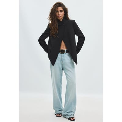 Stradivarius Asymmetrische blazer  Zwart XS