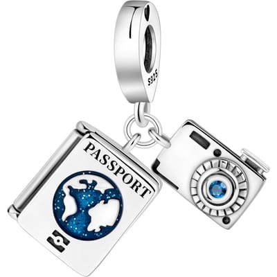Koper Metaal Paspoort Camera Reizen Hanger Kralen Componenten Armband Hoge Kwaliteit Fijne Sieraden Bedel Kralen Componenten Compatibel Met Vrouwen Hoge white