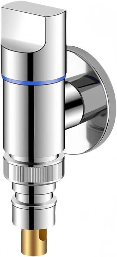 Roestvrijstalen Hoekventiel - Wasmachinekraan - Water Aansluiten - Automatische Waterstop - G1/2 - Zilverkleurig