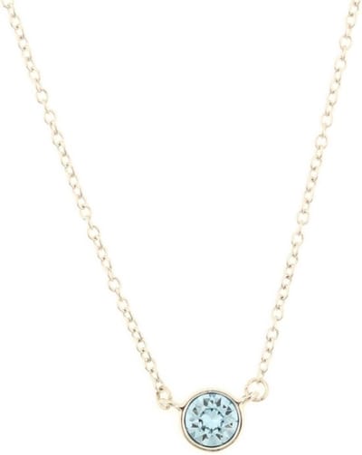 Behave Dames ketting zilver-kleur met blauw steentje 40 cm