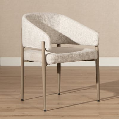 Bronx71® Eetkamerstoel Armin gemêleerde stof beige - stoel