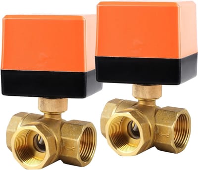3-Weg Zoneklep voor Vloei Controle - Messing Ball Valve DN20 G3/4 Inch AC 230V - Elektrische Klep Motor met 2 Stuks voor Efficiënte Regelbaarheid