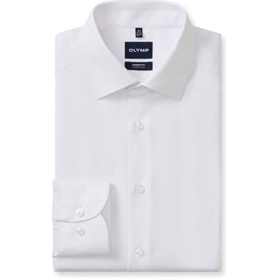 OLYMP Luxor modern fit overhemd - niet doorschijnend twill - wit - Strijkvrij - Boordmaat: 40 (EU maat: M)