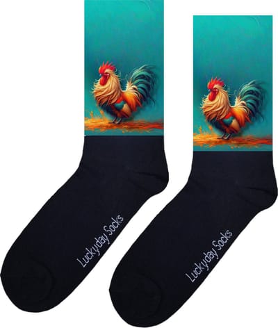 Haan - Verjaardag cadeau - Grappige sokken - Print sokken - Leuke sokken voor heren en dames - Moederdag - Vaderdag - Cadeau voor hem en haar - Kerstcadeau - Vrolijke sokken - Boer - Valentijns cadeau - Sokken waar je vrolijk van wordt - 37-44