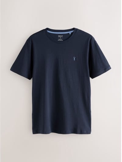 Next - Heren - Slim Fit - T-shirt met hert - Blauw