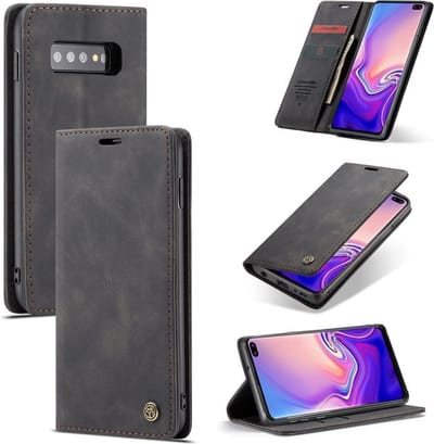 CaseMe Book Case - Geschikt voor Samsung Galaxy S10 Plus Hoesje - Zwart