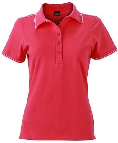 James and Nicholson Vrouwen/dames Polo (Roze/Wit)
