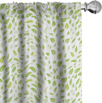 ABAKUHAUS Bladgordijnen – 2x75x225 cm – groen – microvezel, halfdonker