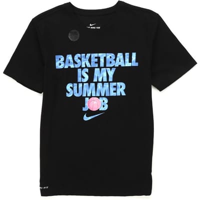 T-shirt de Basketball Nike Imprimé Alphabet Homme Hauts Noir 923724-010 S gray