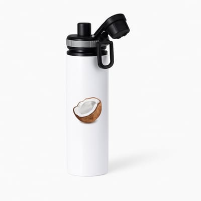 Hacebo® - Kokosnoot waterfles met draaidop grijs - Fruitschaal - fruit liefhebbers - Kokos - vrucht - gezond eten - water fles - 850ML