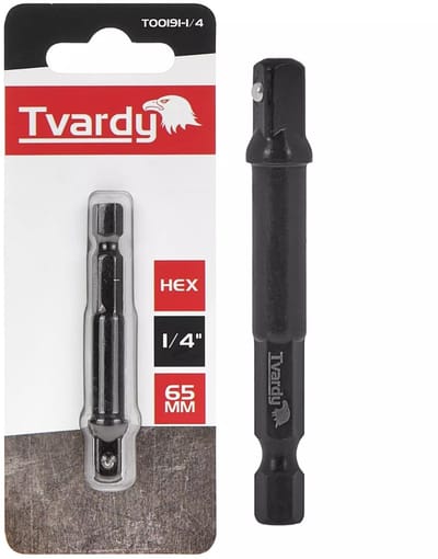 Tvardy Impact adapter - 65mm lengte - Hex schacht - Slagvast - Voor moeilijk bereikbare plekken