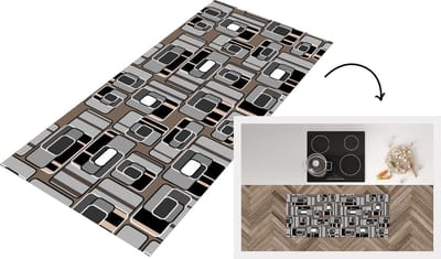 Keukenloper - Loper keuken - Patronen - Abstract - Skyline - 120x50 cm - Keukenloper vinyl