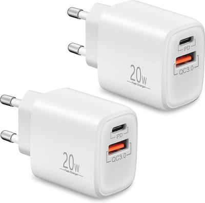 2x usb C Adapter - Oplader usb - Oplaadstekker 20w - Usb-C Snellader - Universeel