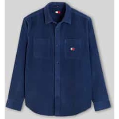 Regular fit corduroy overhemd met logopatch