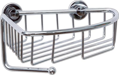 tesa® Draad hoek doucherek, hoogglans verchroomd metaal, zelfklevend, 130 mm x 210 mm x 220 mm