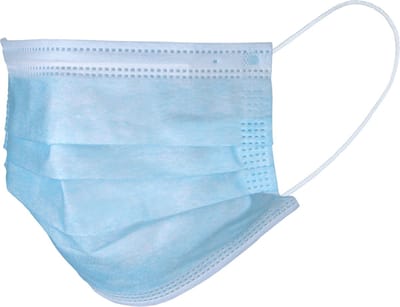 Blauwe mondmasker 10 stuks - 3 laags