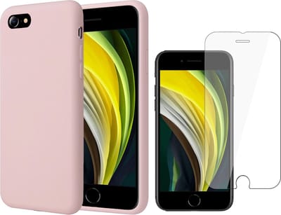 Hoesje geschikt voor iPhone SE 2022 / 2020 / 8 / 7- Liquid Siliconen Case Roze - Screenprotector Glas Screen Protector