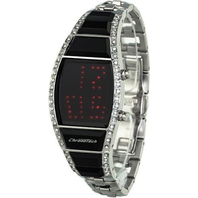 Horloge CHRONOTECH CT7122LS-03M. Kwarts, Kleur zwart. Vrouw. gray