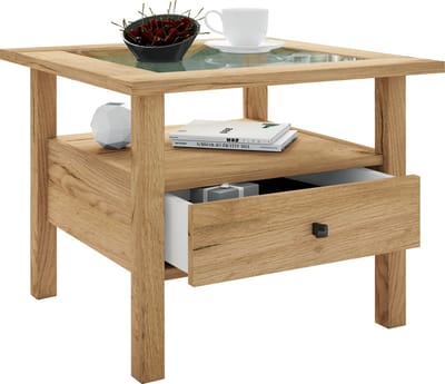 Houten bijzettafel Salontafel Sofa-tafel Woonkamertafel Lade Lingis M