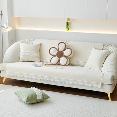 Chenille Kant Licht Luxe Bankovertrek Anti-kattenkrab Solide Kleur Antislip Bankkussenovertrek Vier Seizoenen Universele Bankmat 70x70cm 1pcs