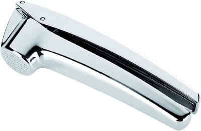 Famanu – RVS knoflookpers met siliconen schiller – multifunctionele garlic press – eenvoudig schoon te maken