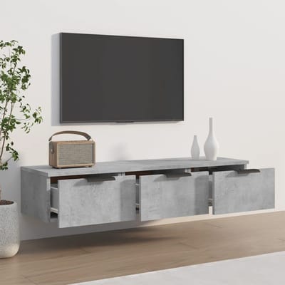 vidaXL - Wandkast - 102x30x20 - cm - bewerkt - hout - betongrijs