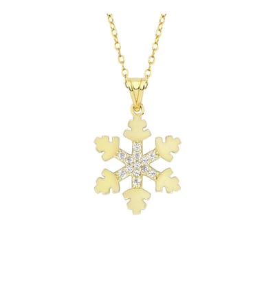 Snowflake Necklace Gold 14K