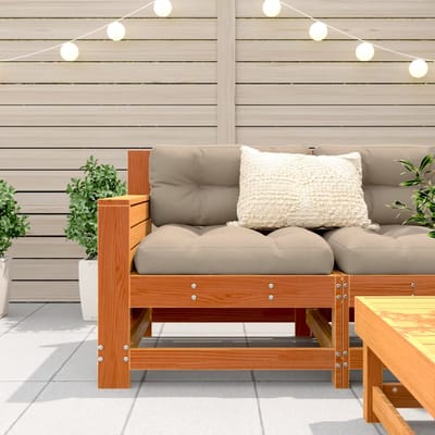 vidaXL - Tuinbank - met - armleuning - 69x62x70,5 - cm - grenenhout - wasbruin