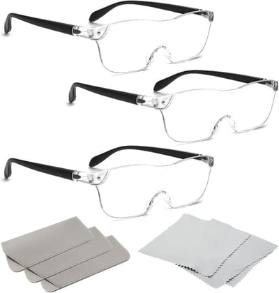 Dailygoods- Vergrootglas 300% - Draagbare Loep - Handsfree Loep - Leesloep voor Slechtzienden - Anti-Blauwlicht - 3 Stuks/Set