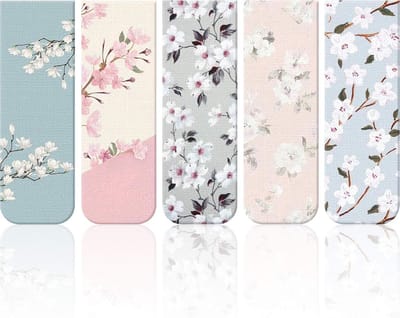 Elegante Magnetische Boekenleggers - Set van 5 Stuks voor Studenten, Leraren en Boekenliefhebbers - Perfecte Leeshulpmiddelen met Bloemenontwerpen