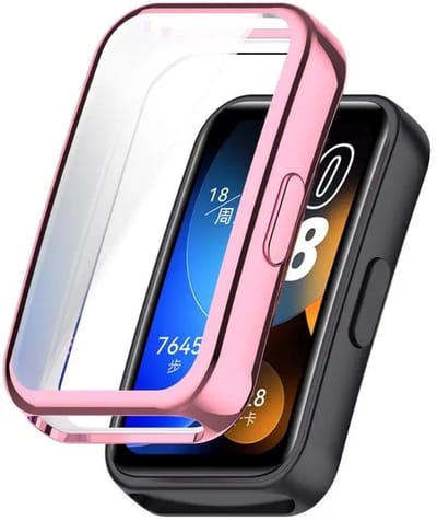 Strap-it Schokbestendig TPU hoesje - beschermende case geschikt voor Huawei Band 8 / Band 9 / Band 10 (roze)