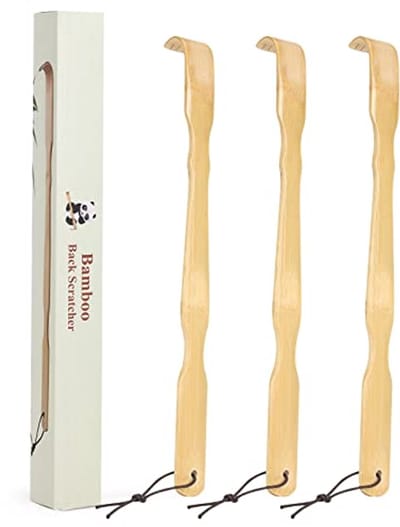 3-pack houten bamboe rugkrabbers voor volwassenen, lange 47 cm rugkrabber met geschenkverpakking