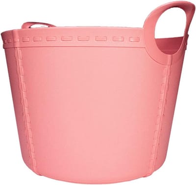 Grote kunststof kom emmer met handgrepen 40 liter roze