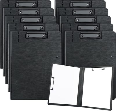 Dailygoods- Klembord A4 - 10 Stuks - Lichtgewicht - Duurzaam PP-materiaal - Stevige Clips - Robuust Oppervlak - 32 x 23,5 cm - Notitiemap