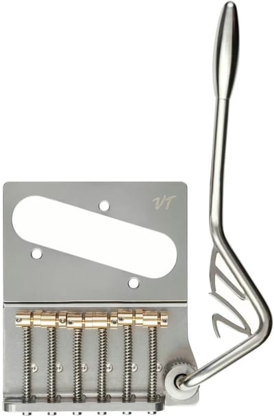 VegaTrem VT2ND Teletrem Classic No Drill Stainless Steel brug voor elektrische gitaar met VegaTrem logo