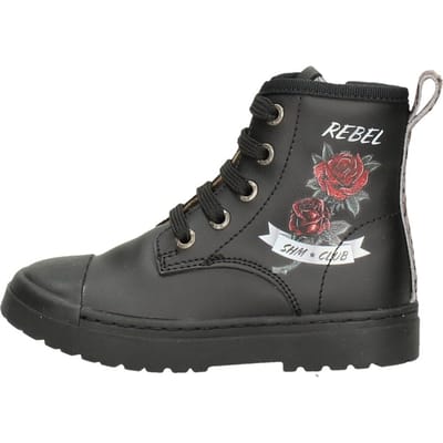 Enkelboots | Meisjes | Black Roses | Leer | Shoesme | Maat 24