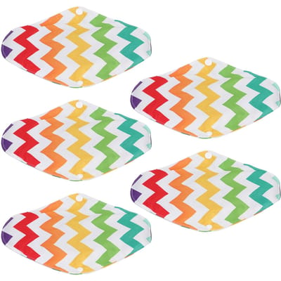 5 stuks Herbruikbare Maandverbanden Bamboe Houtskool Stof Stiksels Super Absorberende Laag Waterdicht M(for 4-6.5kg)