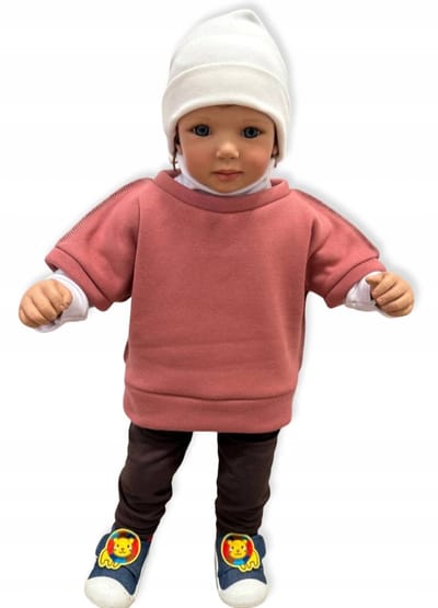 Dartomik Kleding - Kinderponcho - Ocieplacz - Katoen - Puder Roze