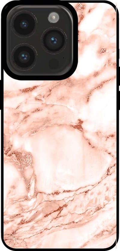 Smartphonica Telefoonhoesje voor iPhone 14 Pro marmer look - backcover marmer hoesje - Wit Rosé Goud geschikt voor iPhone 14 Pro