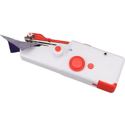Machine à Coudre Portative Mini Professionnelle Alimentée par Piles Ergonomique DIY Portable Machine à Coudre Électrique pour Débutants Rouge white