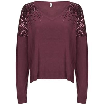 ONLY - ONLSTARRY LS SEQUIN BOXY V-NECK KNT - Dames - Gebreide truien