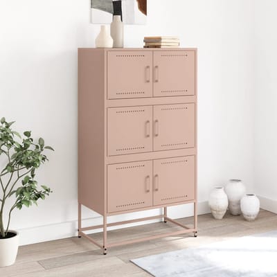 vidaXL - Dressoir - 68,5x38,5x123,5 - cm - staal - roze