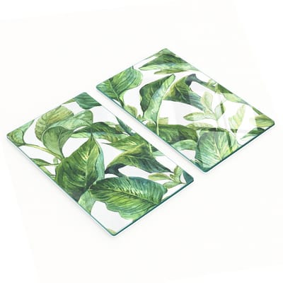 Multifunctionele decoratieve keukenplanken van gehard glas in de vorm van bladeren, 2x30x52 cm