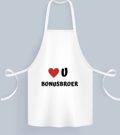 Akyol - love u bonusbroer Keukenschort - Broer - de liefste broer - verjaardag - cadeautje voor broer - broer artikelen - kado - geschenk - 82 bij 71 cm